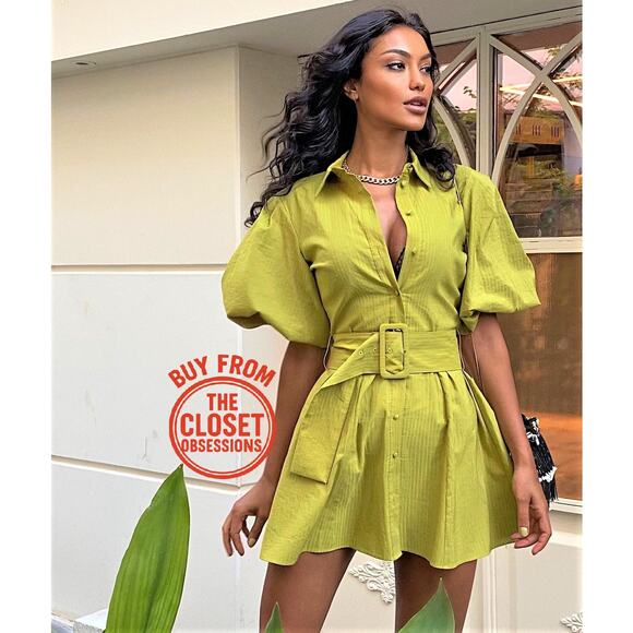 RARE!!! ZARA Belted Dress with Puff Sleeves NWT LAST ONE!!! - Picture 1 of 16
